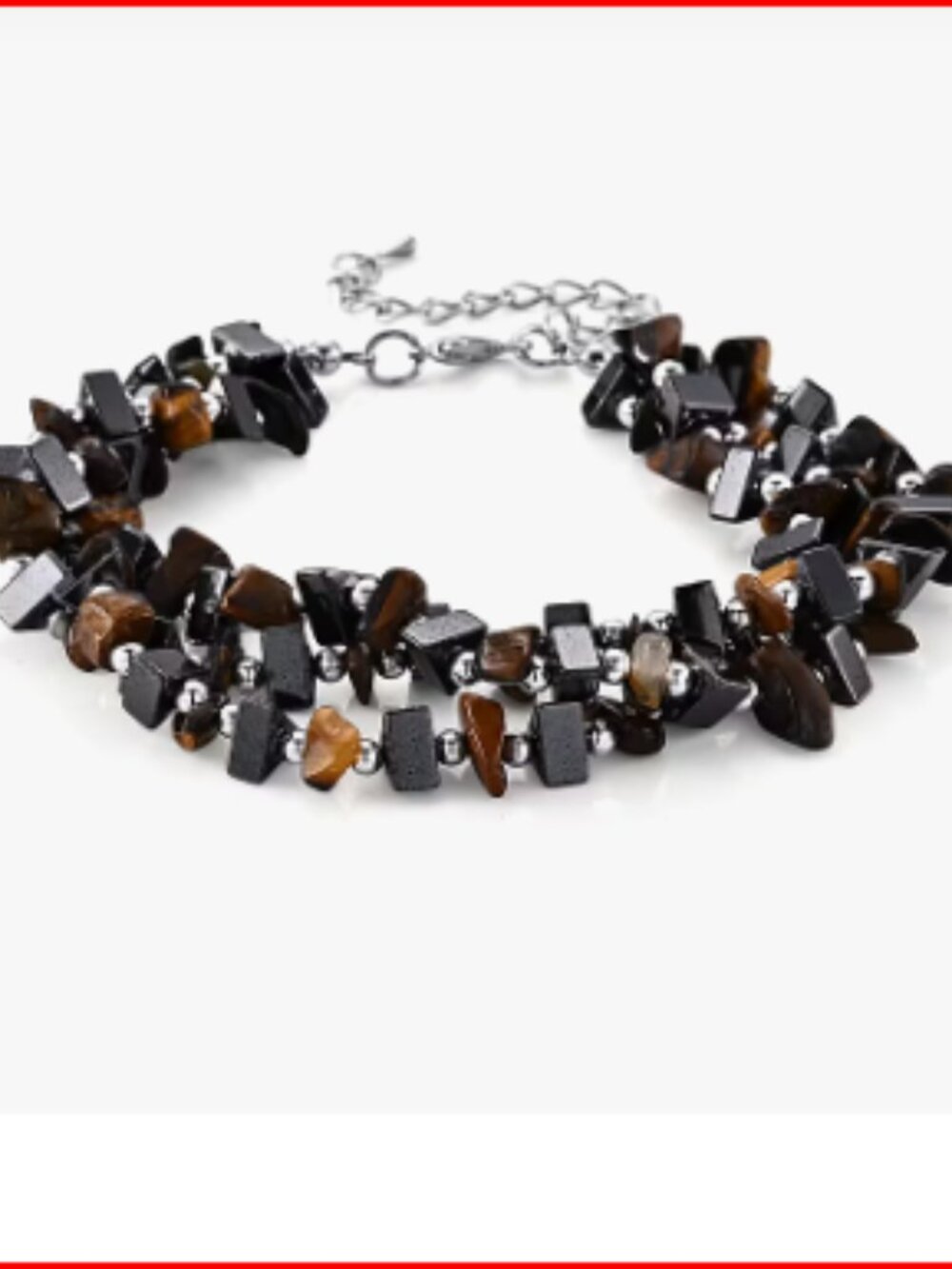 Yellow Tigers Eye and Hematite  Beaded Bracelet